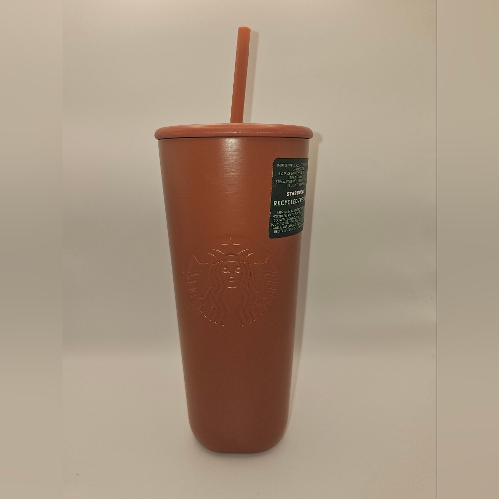 Starbucks 2024 Terracotta Recycled Stainless Steel Triangle Tumbler 24oz